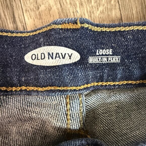 Old Navy Loose Built-In Flex Jeans Dark Wash Stretch Men’s Denim - Picture 3 of 7